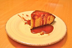 Vanilla Bean Cake with Salted Caramel Sauce