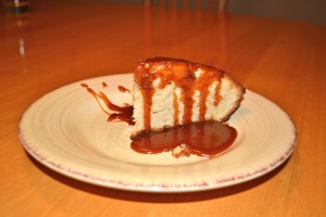 Vanilla Bean Cake with Salted Caramel Sauce