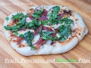 Peach, Prosciutto, and Pistachio Pizza