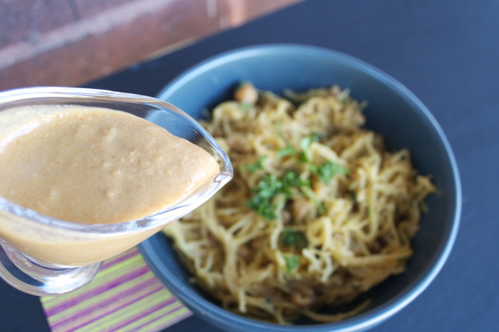 Spaghetti Squash with Thai Peanut Sauce 