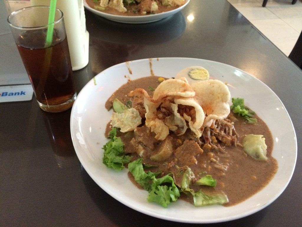 Gado-Gado = vegetables smothered in peanut sauce <3