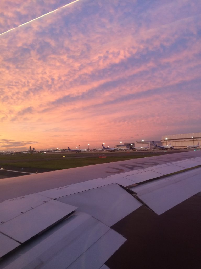 Beautiful sunset as we took off from Tokyo to Jakarta