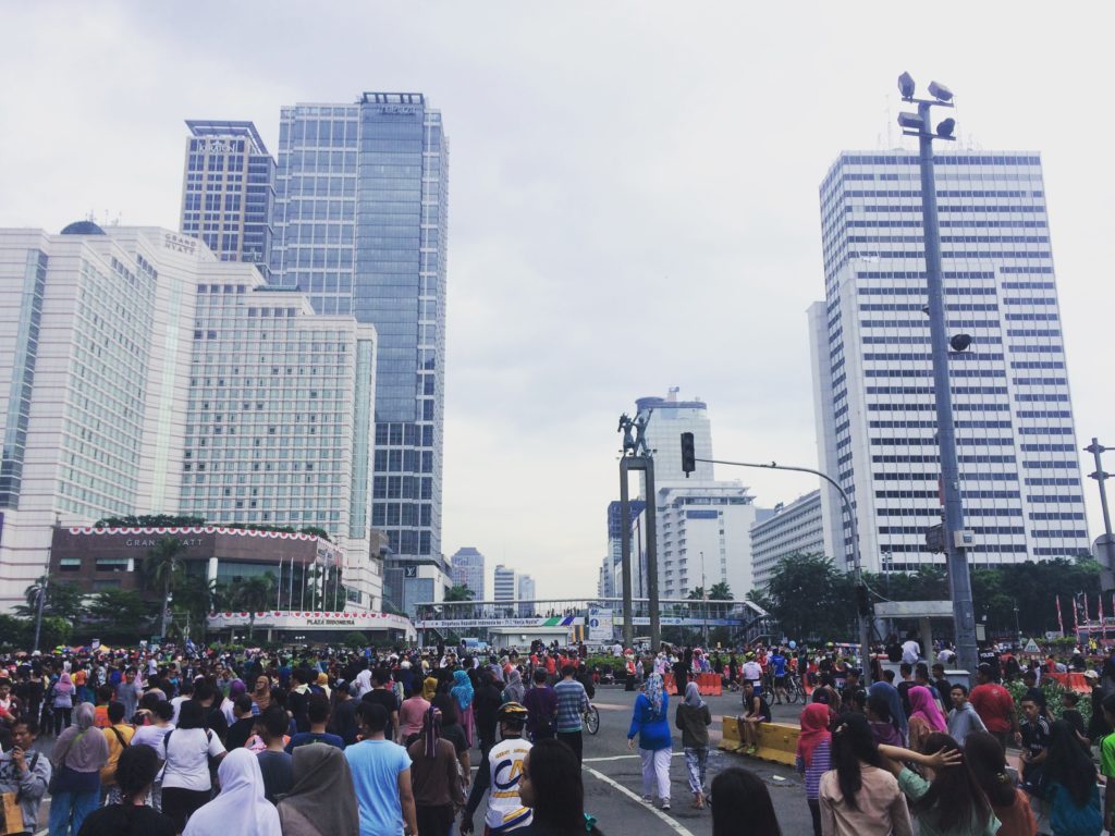 Car Free Day in Jakarta - every Sunday the main thoroughfare in Jakarta is shut down to cars and motorcycles and thousands of people come out to run, walk, bike, and explore. 