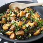 Sweet Potato Kale and Black Bean Hash - an EASY, HEALTHY, and delicious meal!